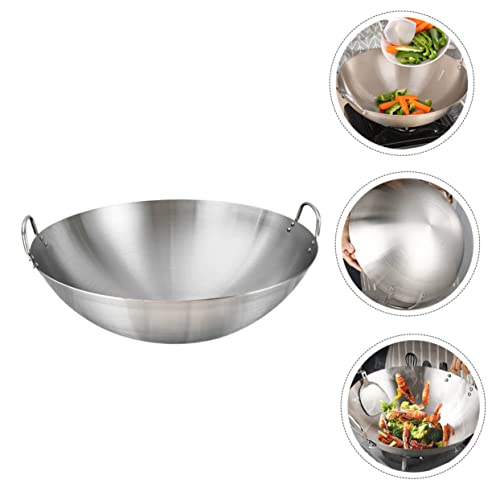 Wok de acero inoxidable con doble asa y fondo reforzado miniatura 7