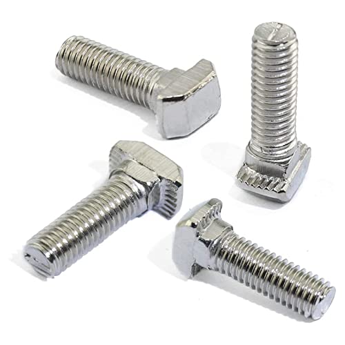 Image of Metric M6 x 30mm Thread T Slot,Drop-in Bolt T-Bolt,Hammer Head Bolt,T Screw Stud for 3030 Series Standard 8mm T-Slot Aluminum Extrusion Profile,Carbon Steel Nickel Plated (3030 Series,40Pcs)