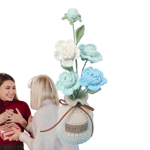Flores de ganchillo para oficina ideales como decoración de escritorio relajante 2