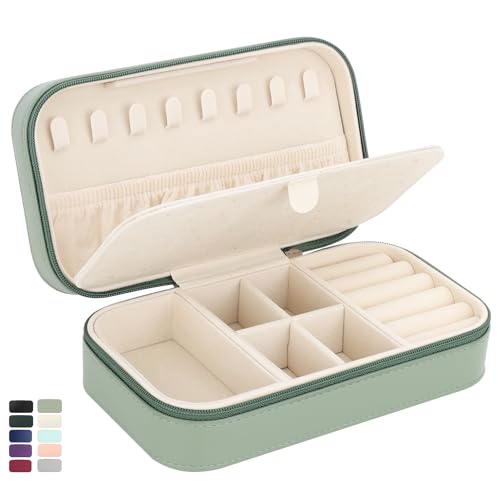 DesignSter Travel Jewelry Box, PU Leather Portable Jewelry Case, Small Jewelry Boxes for Gifts...