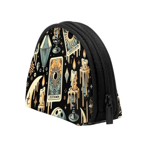 Portable Coin Purse Tarot-Cards-Halloween Mini Zippered Money Pouch Card Holder4