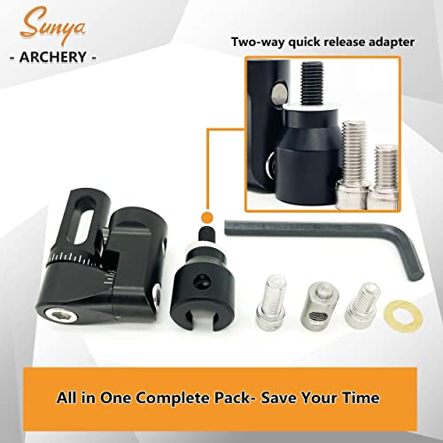 Sunya Archery Compound Bow Stabilizer Quick Disconnect Mounting Adapter V-Bar Connect Kit For Front And Rear Bow Stabilizer Rod #TOP3
