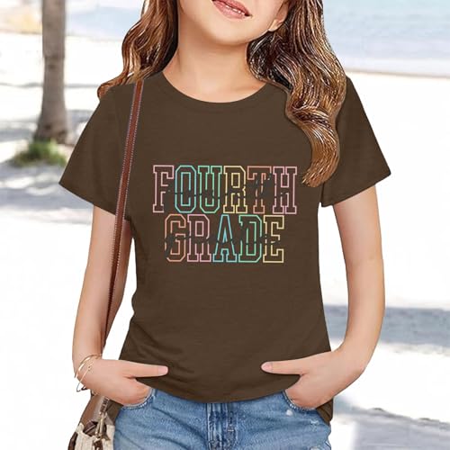 Fourth Grade Shirts for Kids Boys Girls Back to School Top Short Sleeve Graphic Tee Athletic Tshirts Crewneck Soft4