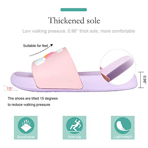 Techcity Kids Unicorn Slide Sandals Non-Slip Summer Beach Water Shoes Boys Girls Shower Pool Slippers thumb #3