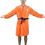 Anime Robes Dragon Z Men's Bathrobe Pajamas Soft Plush Long Bathrobe Cosplay Medium