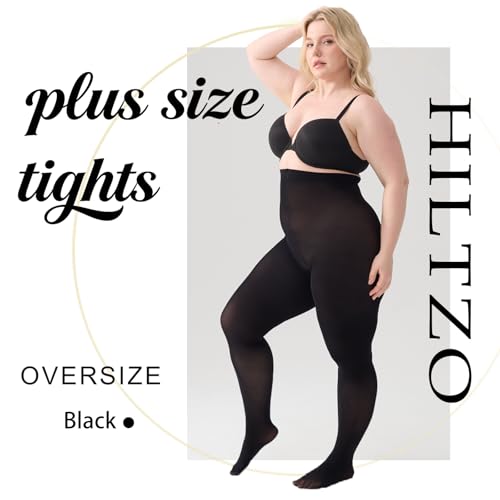 Image of Women's Plus Size Tights High Waist Sheer Semi Opaque Ultra-Soft Pantyhose XL, 2XL, 3XL, 4XL
