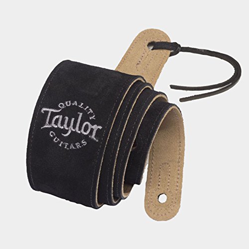 Taylor Guitars Black Suede Logo Guitar Strap