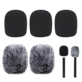 5 Pcs Mikrofon Popschutz, Interview GO Handheld Adapter Schaumstoff Popschutz, Schaum und Pelzige Schallschutz Pop-Filter, Ersatz Spongue Mikrofon Windschutzscheibe, für DJI Mic Mini, Rode Wireless GO