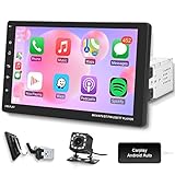 1️⃣【Radio de Coche 1 Din con Apple Carplay & Android Auto】Esta radio de coche 1 Din de 9 pulgadas puede usar carplay y conexión por cable Android Auto, conectarse a teléfonos móviles Apple y Android mediante un cable USB, acceder a la libreta de direcciones del teléfono móvil, correo, notificaciones, navegación de mapas, música, video y otra información, y control de voz.