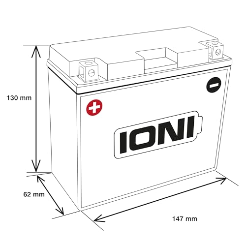 Motorradbatterie 12 V 10 Ah Ioni AGM IT12B-BS kompatibel mit YT12B-BS