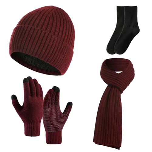 Lista de Bufandas para Mujer de esta semana. 44 Gorro Invierno Bufanda y Guantes Tactiles y Calcetines Termica, 4en 1 Gorros Invierno, Guantes Touch, Bufanda Suave, Medias, 4 Piezas de Ropa Cálida de Termicos, para Hombre y...