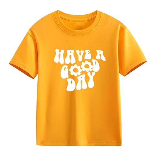 Girls Funny Letter Print Short Sleeve Tees Crewneck Casual T Shirt Summer Cotton Soft Comfort Loose Tops Clothes2