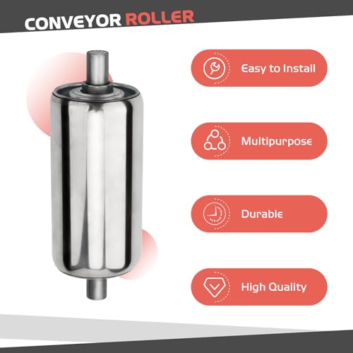 image for Syunsxoon 2 Pack Stainless Steel Conveyor Rollers, 2' Diameter 4' Leng