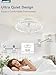 LEDIARY 20 Inch Low Profile Ceiling Fans with Lights and Remote, Fandelier Ceiling Fan Flush Mount, 3000K-6000K Dimmable LED Fan Light, White Modern Ceiling Fans with Lights for Bedroom
