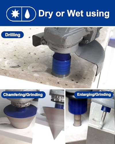 Image of SHDIATOOL Diamond Drilling Core Bits Set Chamfer Bits for Porcelain Tile Marble Ceramic Granite Milling Kit 5 /8 inch-11 10pieces