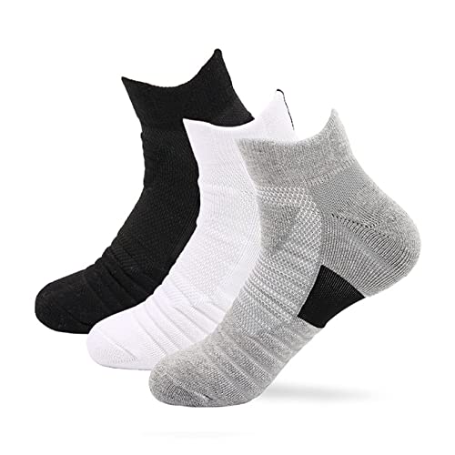 VSOLS Basketball Socks Breathable Sweat-Wicking Sports Socks Long and Short Sweat-Wicking Deodorant Socks Spring and Winter (Color : Mid Gray-Thicken)3