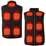 Gissroys Beheizte Weste Männer Frauen USB Heizjacke 3 Steuerschalter und 15 Heizzonen Winter Warme Thermokleidung Ärmellose
