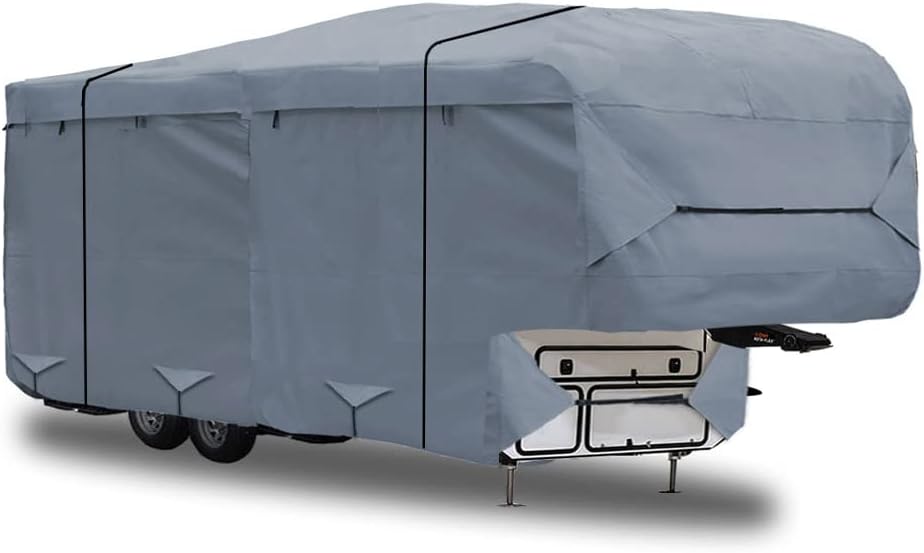 GEARFLAG 5th Wheel RV Cover 5 Layers top fits 32' - 34' with Reinforced Windproof Side-Straps Anti-UV Water-Resistance Heavy Duty for Motorhome Camper Trailer (Fits 32' - 34')