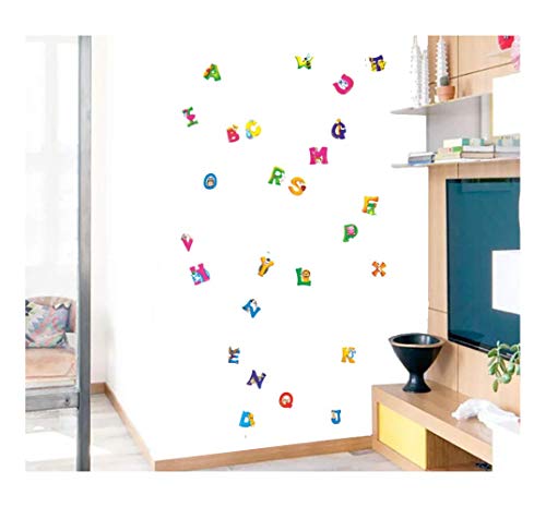 Adam Victor™ Removable Creative 3D Fun Educational Alphabet Wall Decals Kids Room Wall Decorations Art Décor Stickers Nursery Décor 3D Diy Pvc Art Decal Bathroom Sticker #TOP1