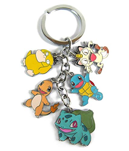 WinVI Pokeball Pikachu Collection Squirtle Bulbasaur Charmander 3.8" Keychain Key Ring Key Chain (Pokemon1)