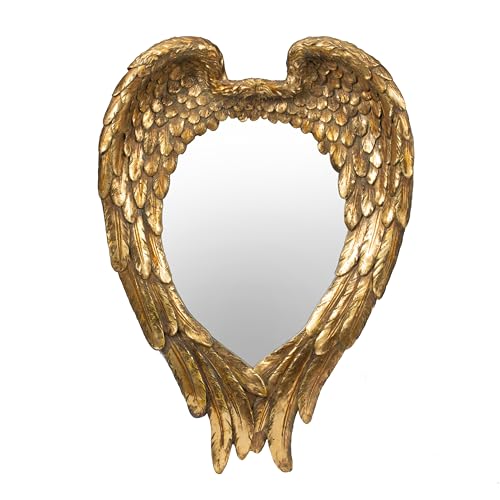 VFBTZKE Luxe Decor Golden Angel Wing Wall Mirror, Decorative Antique
