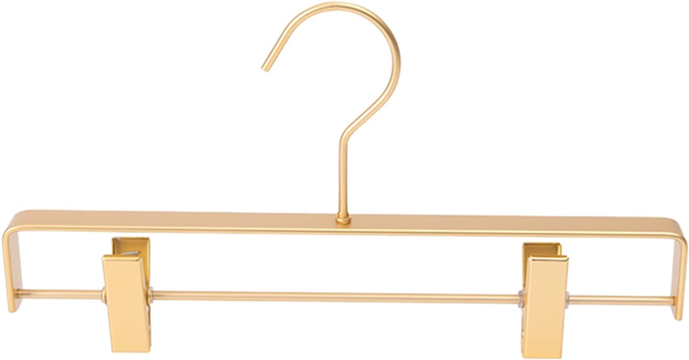 Hangers Metal Trouser Clip Hangers Space Saving Pants Hangers Multi Functional Pants Rack Skirt Hangers,with Adjustable Clips,for Home Clothing Store Tailor Sho,Gold-20 Pack