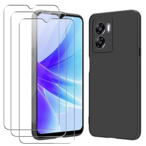 Funda para OPPO A57 4G/OPPO A57s + 3 x Cristal Templado, Weideworld Ultra Fina Silicona TPU Carcasa Anti-Choque Anti-arañazos Case para OPPO A57 4G/OPPO A57s Cover