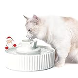 VinDox 2.1L Ceramic Cat Water Fountain-for Cats and Dogs, 360 Ceramic Pet Fountain-70 Oz Large Water Capacity - Whisper-Quiet Water Flow-Great for Shy or Timid Pets - Fresh, Filtered Water(White)