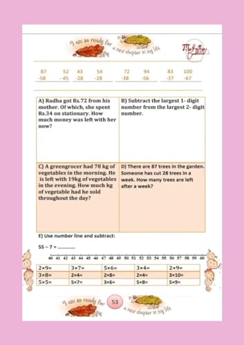 Image of Class 1 Mathematics 2024 CBSE / ICSE practice Worksheets with Mental Math | Multiplication tables | word problems by Mathsninjas Bookland (New Edition)