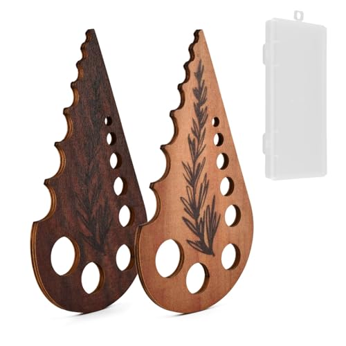 Herb Stripper, 8 Hole Wooden Vegetable Leaf Separator, Herb Stem Stripper Chopper Tool Supplies with Storage Case, Quick Leaf Stripping Kitchen Gadget for Kale, Rosemary, and Basil