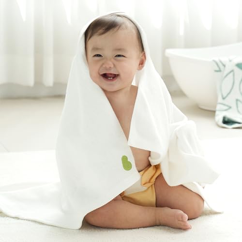 Image of Baby Newborn Bath Towel Swaddle (White) Ultimate Soft Beach Towel