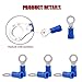 Hilitchi 100Pcs 16-14AWG Insulated Terminals Ring Electrical Wire Crimp Connectors (Blue, M5)
