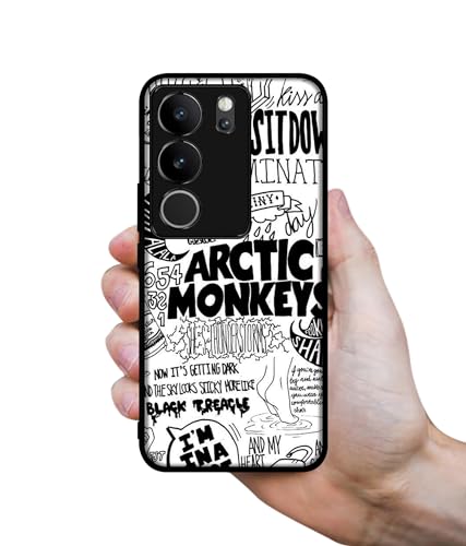 Image of Arctic Monkeys Pattern Design Premium 2D Printed Metal Back Case Cover for Vivo V29 5G / V29 Pro 5G, Multi Colour