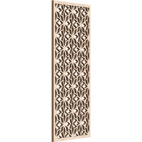 Image of Lake Decorative Pierced Fretwork Wood Wall Panels, 9 3 /8 inchW x 24 3 /8 inchH x 3 /8 inchT, Red Oak
