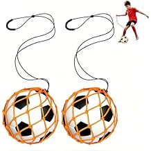 2 Pack Soccer Kick Trainer - Thickened & Reinforced Football Return Trainer Net, Hand-Free Soccer Training Aid Compatible with Size 3,4,5, Football Practice Equipment for Boys & Girls