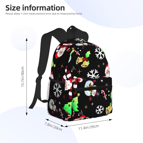 Sac à dos noir polyvalent Merry Christmas pour voyage et quotidien