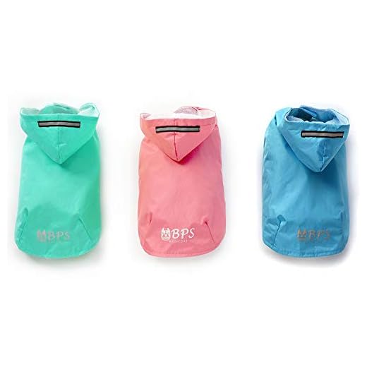BPS® Chubasqueros Impermeables para Mascotas Perros, Impermeables con Capucha para Perro Pequeño Mediano y Grande con Material 100% Poliéster (Rosado, 20cm) BPS-9465RS