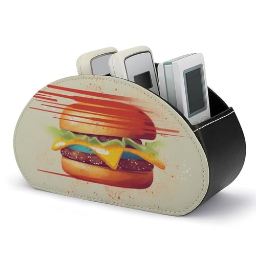 Organiseur de télécommande en cuir PU à 5 compartiments pour bureau
