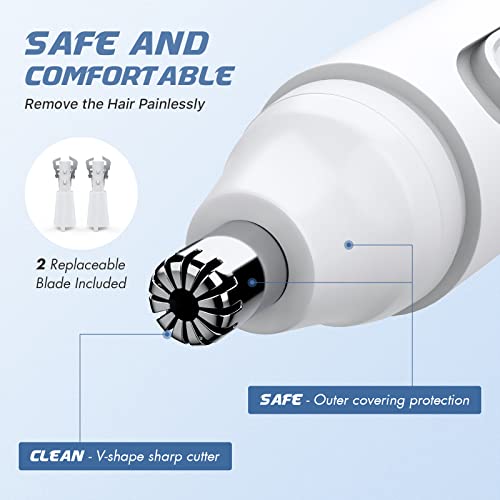 Tifor Ear And Nose Hair Trimmer For Men - Usb Electric Nose Hair Trimmer For Women - Painless Waterproof Eyebrow Facial Hair Removal Nose Clipper With 2 Extra Replaceable Dual-Edge Blades #TOP4