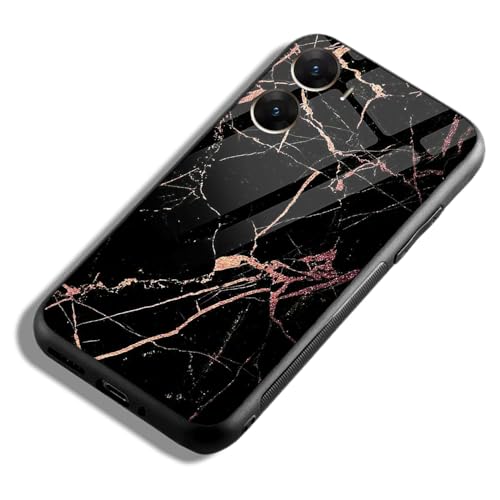 Image of COLORflow Back Cover Compatible with Vivo V29E 5G | Black Marble Golden | Shockproof TPU Bumper Cover with Camera Protection Back Cover