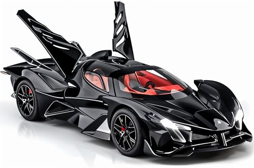 Image of Die-Cast Sports Supercar Model 1:32 Scale | Pull Back Racing Car with Openable Doors, Light & Sound | Metal Luxury Car Toy for Kids Boys 3+ Collectible Gift
