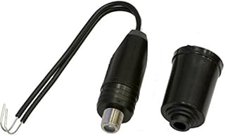 BT3F Masthead Antena "F" tipo Balun F" com cabos de fio conecta cabo coaxial de 75Ω através de conexão tipo F a terminais de 300Ω na antena com cabos isolados. Conecta 75Ω