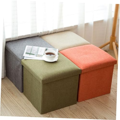 Tabouret de rangement orange IMIKEYA pliable pour petits espaces