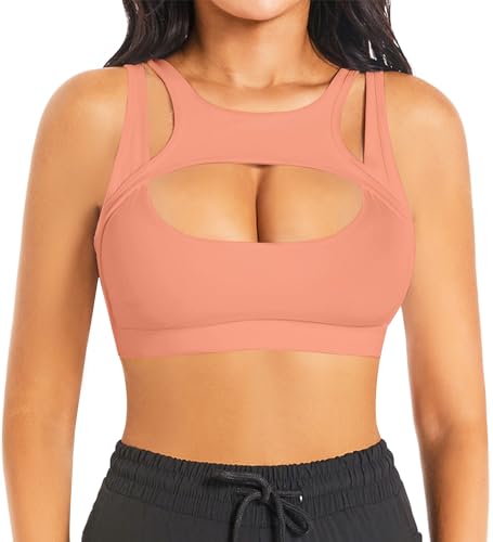 Image of Betaven Push up Sports Bra for Women Sexy Hollow Crop Tops with Removable Cups Workout Fitness Yoga Bra Medium Support