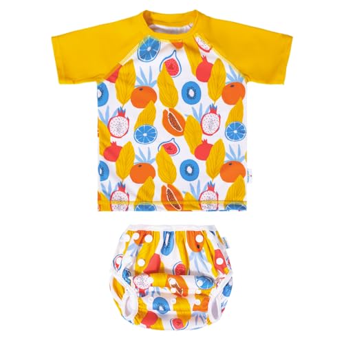 Image of babygoal Baby Swimsuits with Reusable Swim Diaper 2 Piece Bathing Suit UPF 50 Sun Protection for Infant Toddler Boy Girl