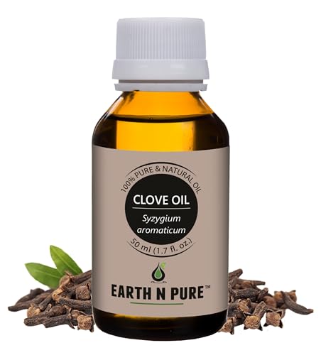 Image of Earth N Pure Clove Bud Essential Oil | 100% Natural & Therapeutic Grade | Undiluted | For Oral Care Teeth & Gums | DIY | Relaxation | Aromatherapy | Improved Mood | Massage | with Dropper | 50ML