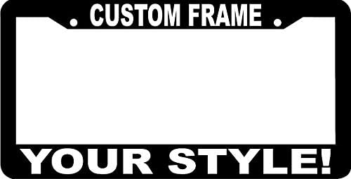 mobilemallusa Personalized License Plate Frame, Arial Font Type Plain Text, Black, Chose Your Text