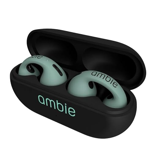 ambie AM-TW01 sound earcuffs （アンビー サウンド イヤカフ） 耳をふさがないながら聴き/完全ワイヤレス/最大6時間連続再生＋ケース充電2回/CVC8.0対応マイク/QCC4030搭載/SBC, AAC, aptX, aptX Adaptive対応/ (AshGreen)