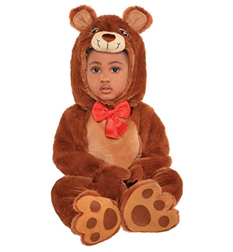 Amscan 849929 Size 12-24 Months Baby Cuddle Bear Costume, Brown
