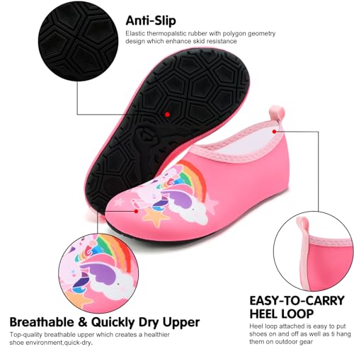 Image of VIFUUR Kids Water Shoes Girls Boys Quick Dry Aqua Socks for Beach Swim Outdoor Sports